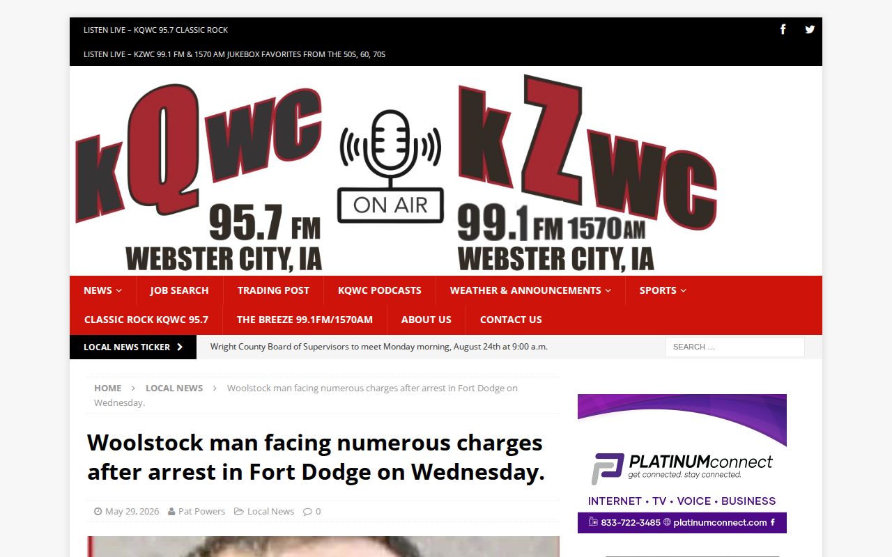Hamilton County crime news arrest report from KQRadio